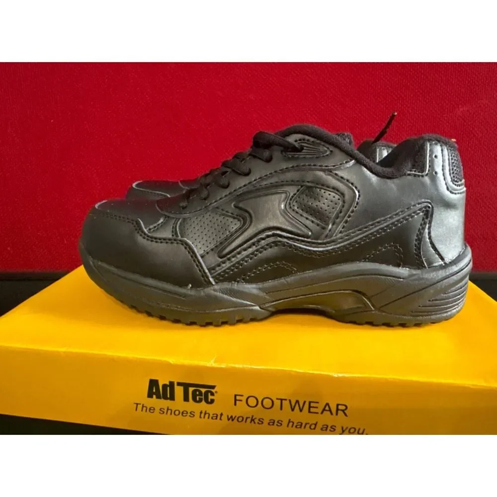 AdTec Genuine Leather Memory Foam Footwear Size 6 Black.‎ steel toe Shoes